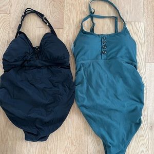Two maternity swimsuits with cross cross back size xs and Small